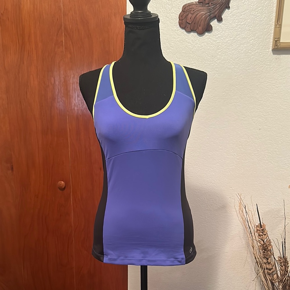 ALO Yoga Fitted Purple and Black Tank Top